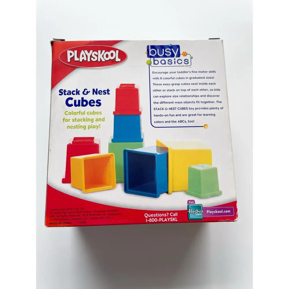 NIB 2006 Playskool Busy Basics Stack & Nest Cubes Baby Developmental Toy